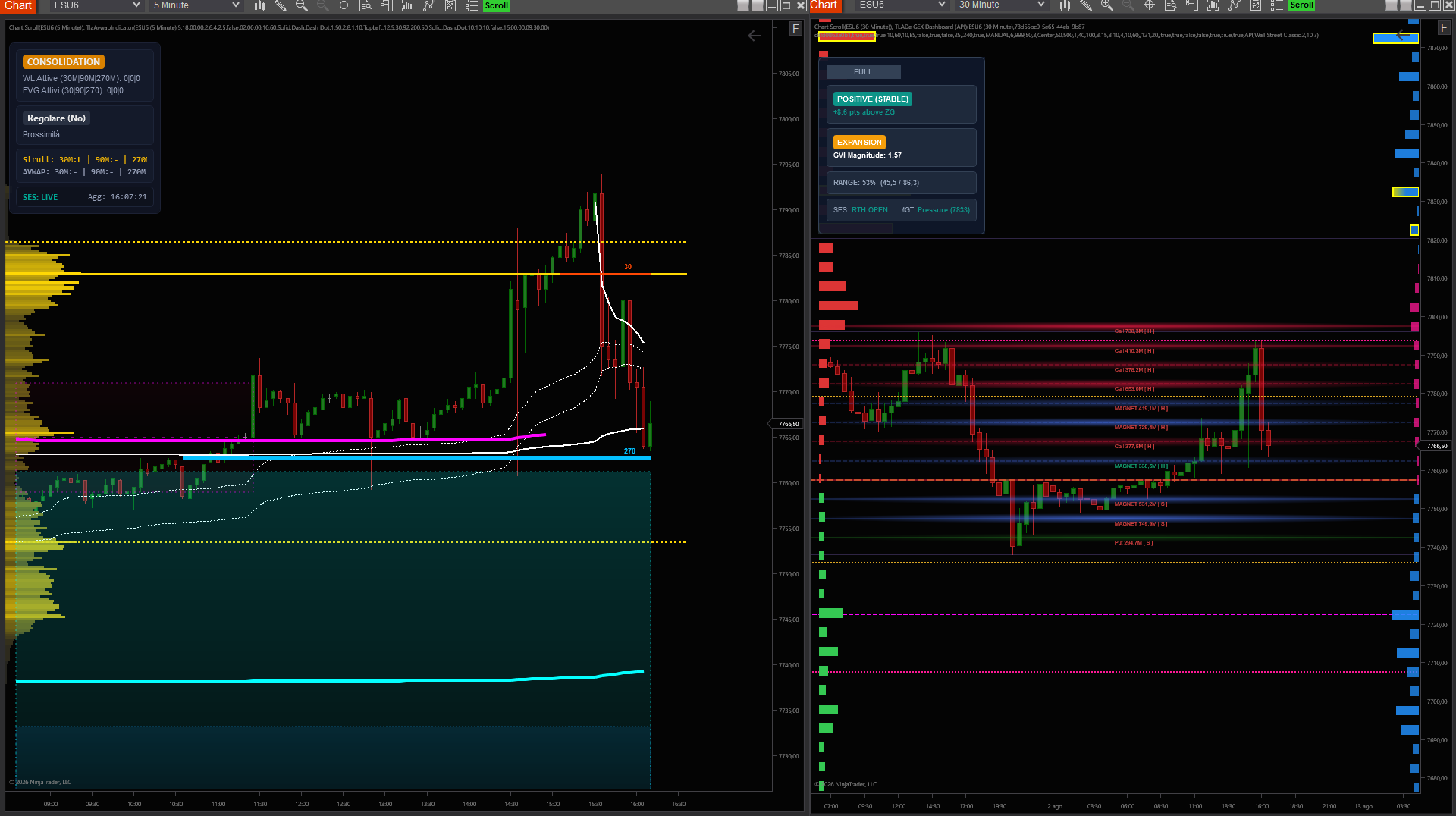NinjaTrader 8 TLADe System Native Chart Preview